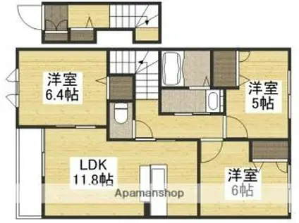 レジデンス原尾島E棟(3LDK/2階)の間取り写真