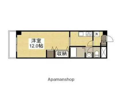 JR山陽本線 庭瀬駅 徒歩5分 5階建 築24年(ワンルーム/2階)の間取り写真