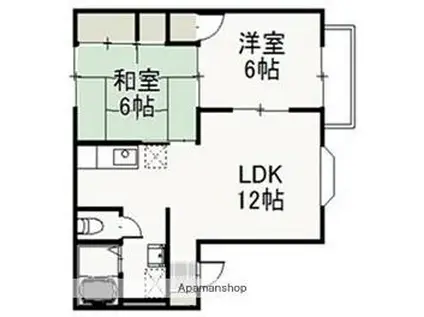 JR吉備線 備前三門駅 徒歩24分 2階建 築30年(2LDK/2階)の間取り写真