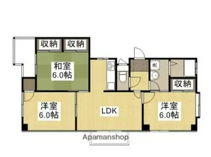 オリーブC棟(3LDK/2階)の間取り写真