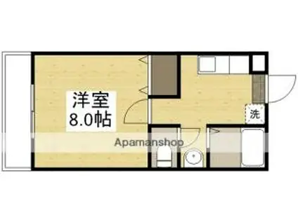 ティノコアくらしき(1K/2階)の間取り写真