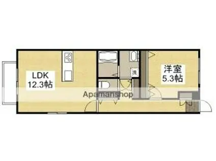 アルカンジュ松島(1LDK/1階)の間取り写真