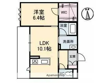 シャイン(1LDK/1階)の間取り写真