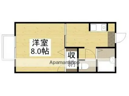フローラル山崎(1K/1階)の間取り写真