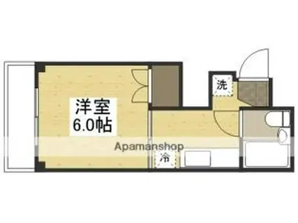 JR吉備線 備前三門駅 徒歩28分 4階建 築37年(1K/4階)の間取り写真