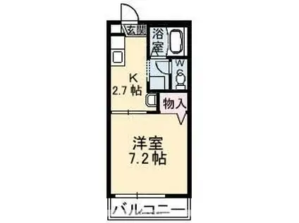 JR山陽本線 中庄駅 徒歩14分 2階建 築31年(1K/1階)の間取り写真