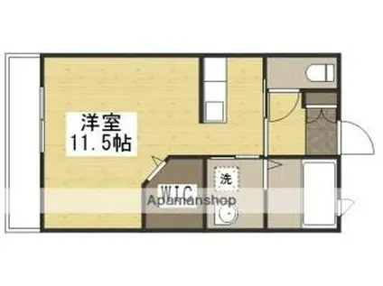 JR山陽本線 倉敷駅 徒歩35分 2階建 築18年(ワンルーム/1階)の間取り写真