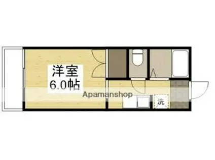 水島臨海鉄道 弥生駅 徒歩23分 2階建 築29年(ワンルーム/2階)の間取り写真
