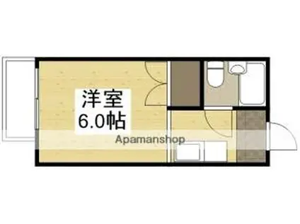 水島臨海鉄道 倉敷市駅 徒歩24分 4階建 築40年(ワンルーム/4階)の間取り写真