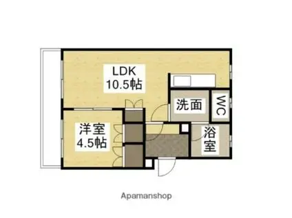 JR山陽本線 中庄駅 徒歩18分 3階建 築46年(1LDK/3階)の間取り写真