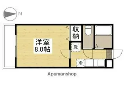JR山陽本線 中庄駅 徒歩18分 2階建 築29年(1K/2階)の間取り写真