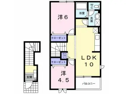 マックスシティI(2LDK/2階)の間取り写真