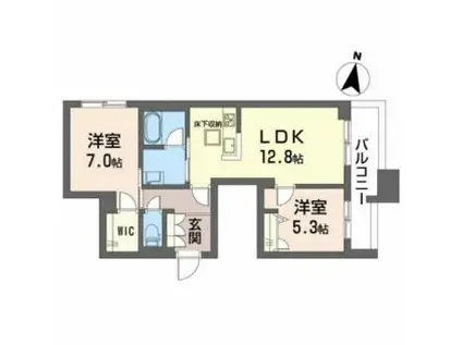 JR伯備線 総社駅 徒歩3分 3階建 築1年(2LDK/1階)の間取り写真