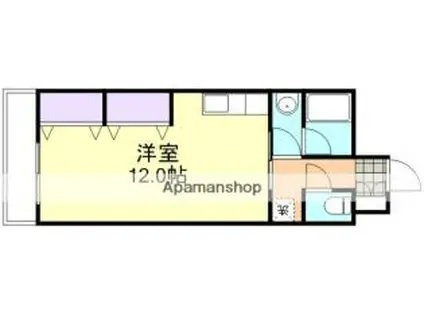 JR山陽本線 中庄駅 徒歩7分 8階建 築19年(1K/2階)の間取り写真