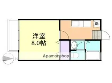 JR山陽本線 中庄駅 徒歩15分 2階建 築31年(1K/2階)の間取り写真