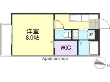 JR山陽本線 新倉敷駅 徒歩23分 2階建 築22年(1K/2階)の間取り写真