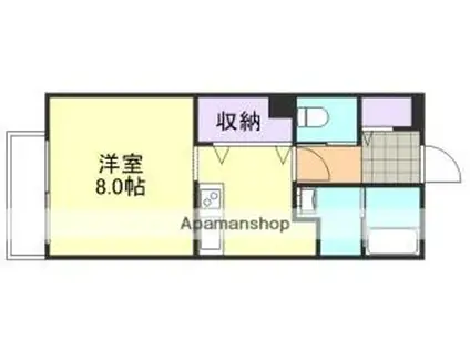 水島臨海鉄道 西富井駅 徒歩13分 2階建 築19年(ワンルーム/1階)の間取り写真