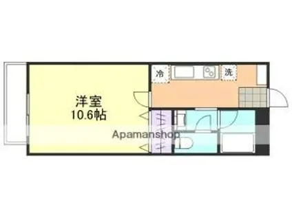 JR山陽本線 倉敷駅 徒歩7分 6階建 築19年(1K/2階)の間取り写真