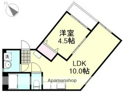 水島臨海鉄道 水島駅 徒歩47分 2階建 築25年(1LDK/2階)の間取り写真