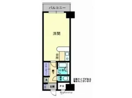 JR山陽本線 中庄駅 徒歩20分 11階建 築31年(1K/4階)の間取り写真