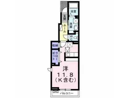 タイタン(ワンルーム/1階)の間取り写真