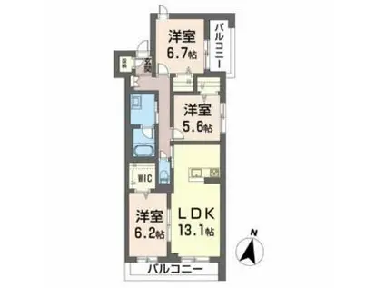 カンヴァス(3LDK/2階)の間取り写真