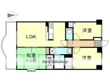 ライオンズマンション倉敷日ノ出町(3LDK/4階)の間取り写真