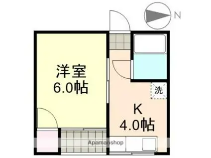 マンションみふねNO.6(1K/2階)の間取り写真