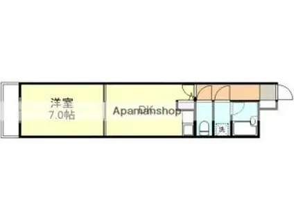 ライオンズマンション倉敷松島(1DK/4階)の間取り写真