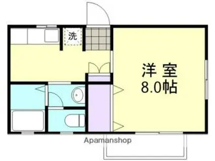 ビーライン西富井(1K/2階)の間取り写真