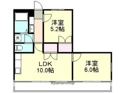 ハーモニー(2LDK/2階)の間取り写真