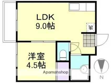 コーガマンション(1LDK/3階)の間取り写真