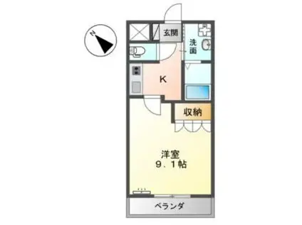 JR山陽本線 里庄駅 徒歩22分 2階建 築16年(1K/2階)の間取り写真