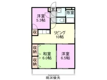 JR山陽新幹線 新尾道駅 徒歩36分 3階建 築25年(3DK/2階)の間取り写真