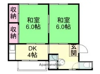 日経社コーポ(2K/2階)の間取り写真