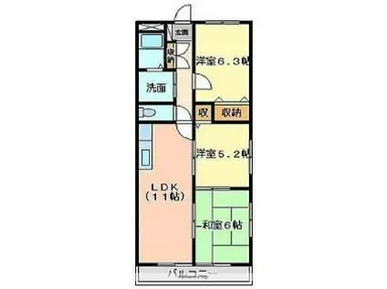 エトワール佐藤(3LDK/1階)の間取り写真