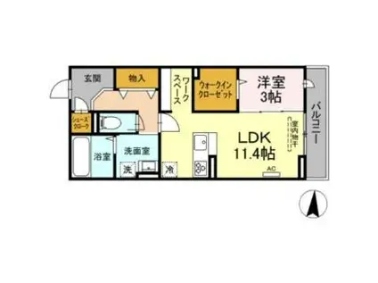 D-ROOMTSUCHIYA(1LDK/2階)の間取り写真