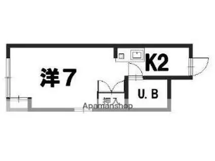 出汐Uビル(ワンルーム/5階)の間取り写真