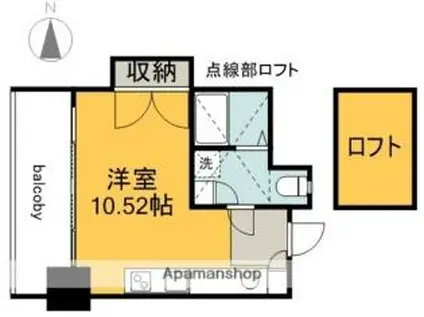 広島電鉄6系統 舟入幸町駅 徒歩2分 9階建 築20年(ワンルーム/2階)の間取り写真