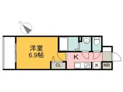 プレサンス広島中央(1K/14階)の間取り写真