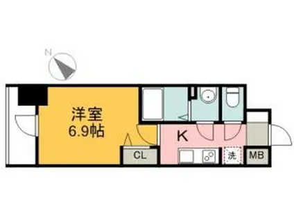 プレサンス広島中央(1K/12階)の間取り写真