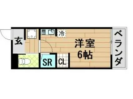 LSHOUSE東荒神(ワンルーム/2階)の間取り写真