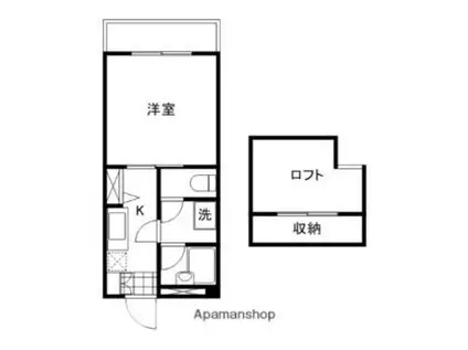 第7みぞたコーポ(1K/2階)の間取り写真