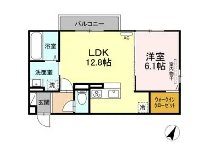 D-ROOM中野(1LDK/2階)の間取り写真