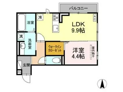 JR呉線 坂駅 徒歩11分 3階建 新築(1LDK/3階)の間取り写真