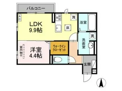 JR呉線 坂駅 徒歩11分 3階建 新築(1LDK/1階)の間取り写真