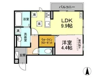 JR呉線 坂駅 徒歩11分 3階建 新築(1LDK/1階)の間取り写真