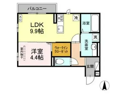 JR呉線 坂駅 徒歩11分 3階建 新築(1LDK/2階)の間取り写真