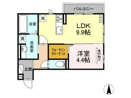 JR呉線 坂駅 徒歩11分 3階建 新築(1LDK/2階)の間取り写真