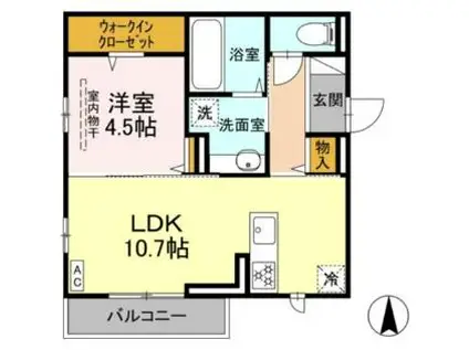 JR呉線 坂駅 徒歩11分 3階建 新築(1LDK/3階)の間取り写真